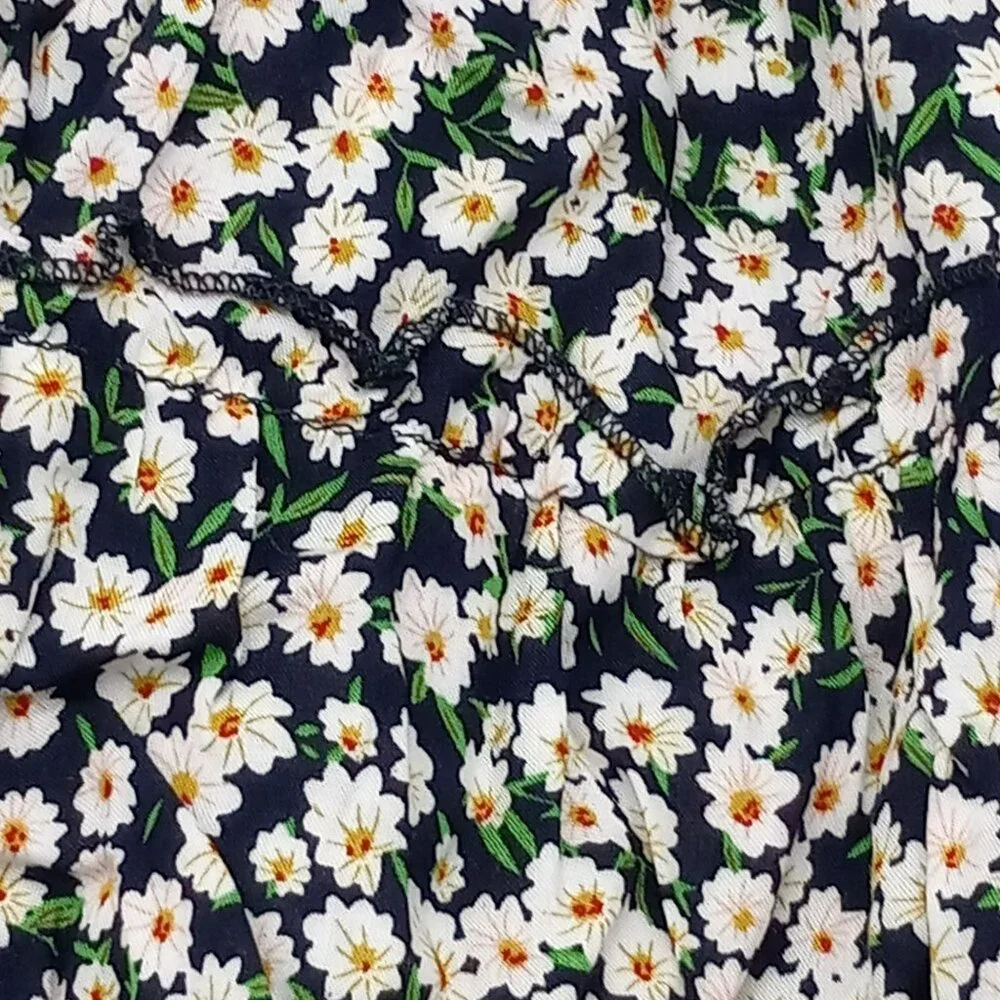 Women's High Waist Ruffle Skirt Flower Daisey Print Size‎ M Alelly